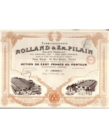 Ets Rolland & Em. Pilain, Automobile Siège social 44 Place Rabelais à Tours.