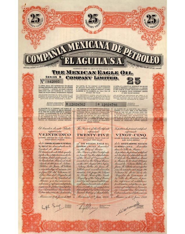 The Mexican Eagle Oil Company (Compañia Mexicana de Petroleo ''El Aguila'' S.A)