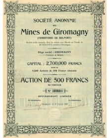 Société Anonyme des Mines de Giromagny (Territoire de Belfort)