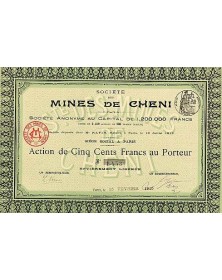Sté des Mines de Cheni (Près de St-Yrieix La Perche - Hte-Vienne)