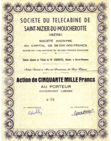 Sté du Télécabine de Saint-Nizier-du-Moucherotte (Isère)