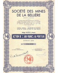 Sté des Mines de la Bellière (Maine-et-Loire)