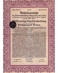 Wohnbauanleihe der Bundeshauptstadt Wien 1922