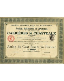 S.A. pour la Fabrication de Tous Produits Réfractaires et Céramiques et l'Exploitation des Carrières de Chasteaux (Corrèze) 