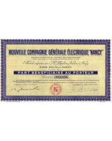 Nouvelle Cie Générale Electrique -Nancy-""