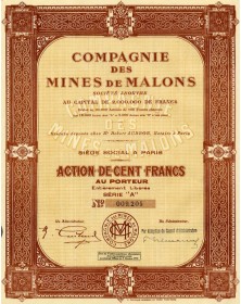 Compagnie des Mines de Malons Rhône-Alpes/Ardèche 07