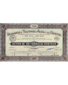 Brasseries et Malteries d'Alais et des Cévennes. 1931