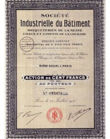 Sté Industrielle du Bâtiment Briqueteries de la Seine Chaux et Ciments de la Courade