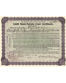Cahill Music-Patents Trust Certificate Series B