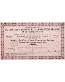 Cie des Ch. de Fer de Lausanne à Fribourg et à la Frontière Bernoise...