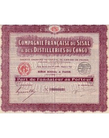 Cie Française du SISAL & des Distilleries du Congo