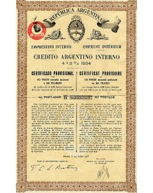 Credito Argentino Interno - Emprestito Interno 4.5% 1934