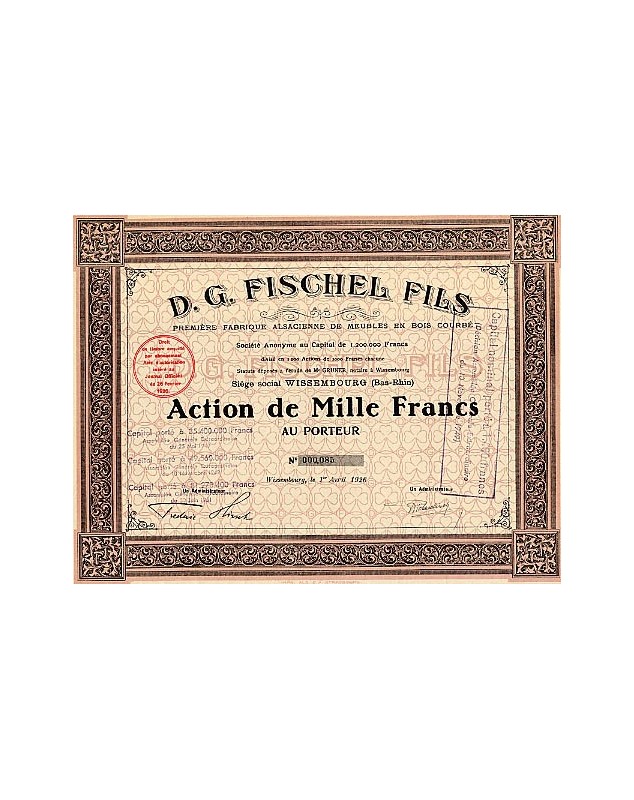 D.G. Fischel Fils. Première Fabrique Alsacienne de Meubles en Bois Courbé