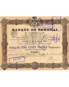 Banque de Cambrai - E Sander & Cie, Petit-Dupont & Cie