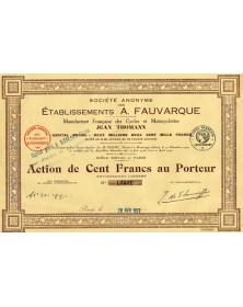 Ets A. Fauvarque. Manufacture Française des Cycles & Motocyclettes Jean Thomann