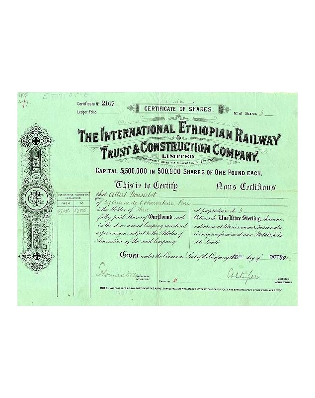 The International Ethiopian Railway Trust & Construction Co.