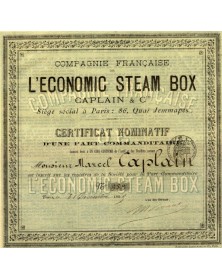 Cie Française de l'Economic Steam Box. Caplain & Cie
