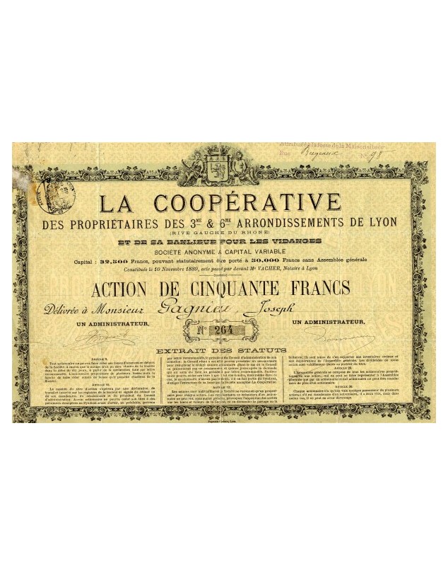 La Coopérative des Propriétaires des 3ème & 6ème Arrondissements de Lyon (Rive Gauche)