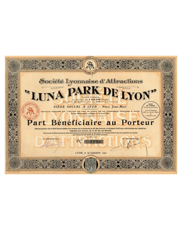 Société Lyonnaise d'Attractions ''Luna Park de Lyon''