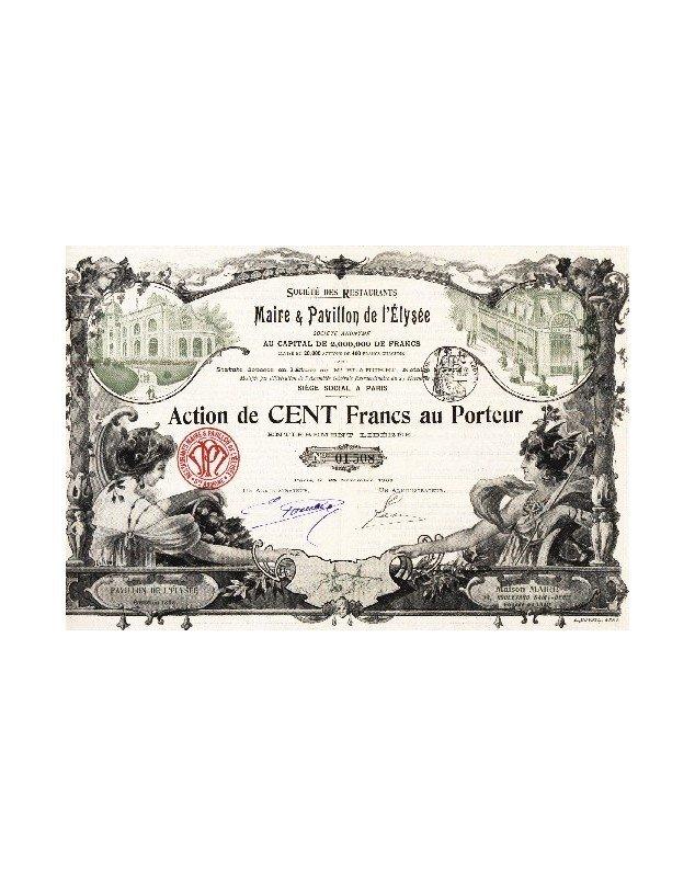 Sté des Restaurants Maire et Pavillon de l'Elysée