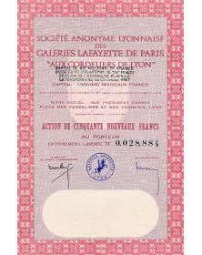 S.A. Lyonnaise des Galeries Lafayette de Paris - ''Aux Cordeliers de Lyon''