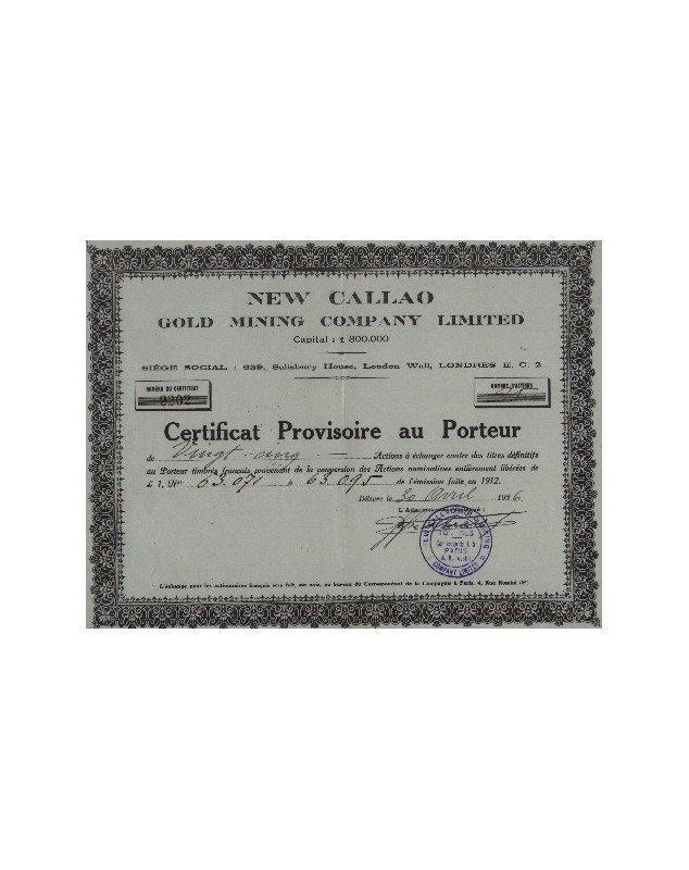 New Callao Gold Mining Company Ltd 1926