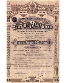 Etat de Maranhao - Emprunt Extérieur 5% Or 1910