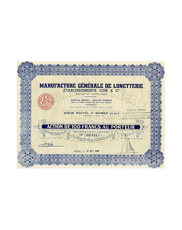 Manufacture Générale de Lunetterie - Etablissements Cok