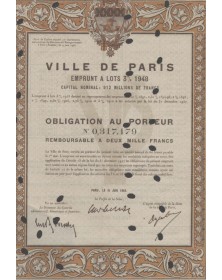 Ville de Paris - Emprunt à Lots 3% 1948 (annulé)