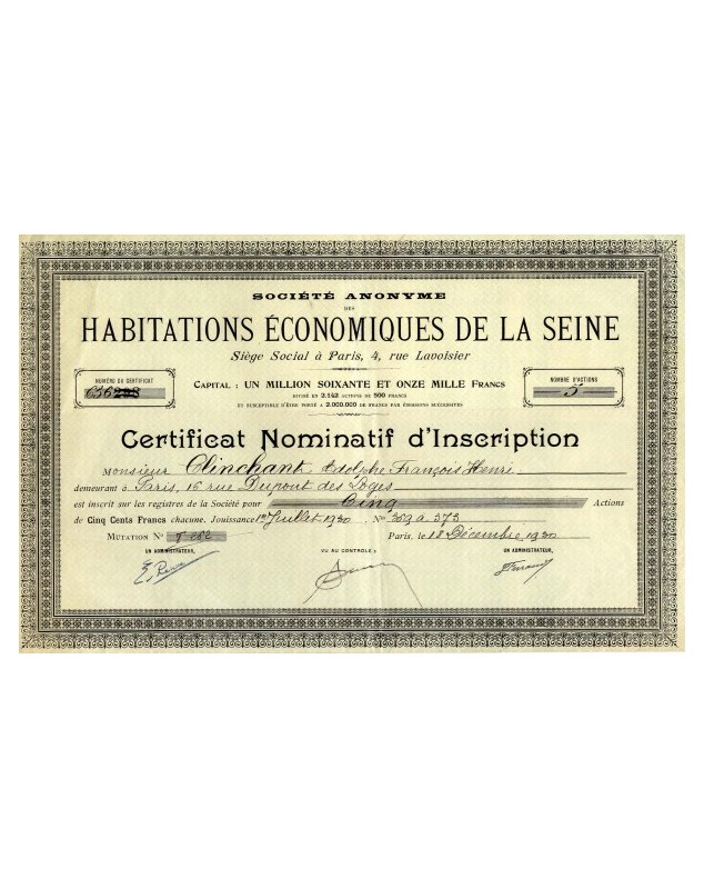 S.A. des Habitations Economiques de la Seine