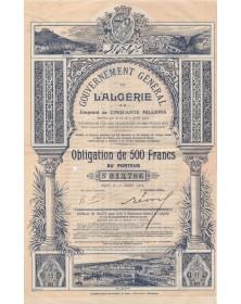 Gouvernement Général de l'Algérie - Emprunt 3% 1902