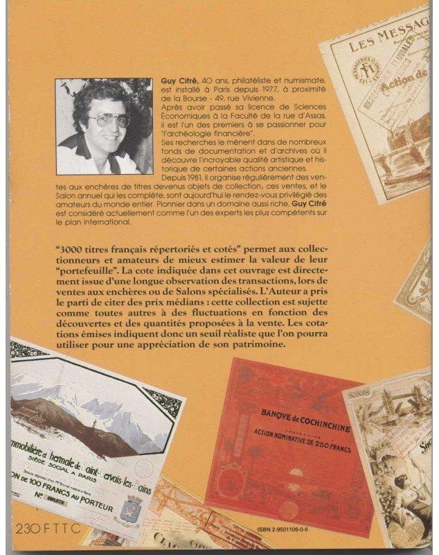 '3000 Titres Français répertoriés et cotés'' par Guy Cifré