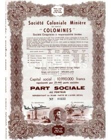 CONGO SOCIETE COLONIALE MINIERE " COLOMINES " 