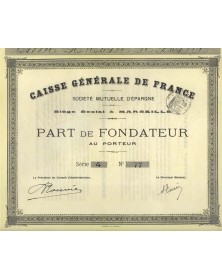 Caisse Générale de France, Société Mutuelle d'Epargne