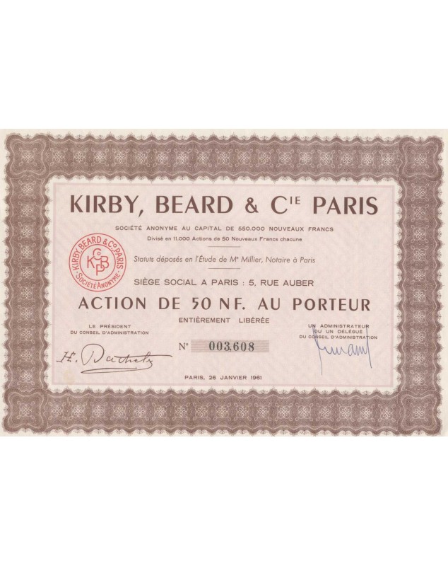 Kirby, Beard & Cie Paris