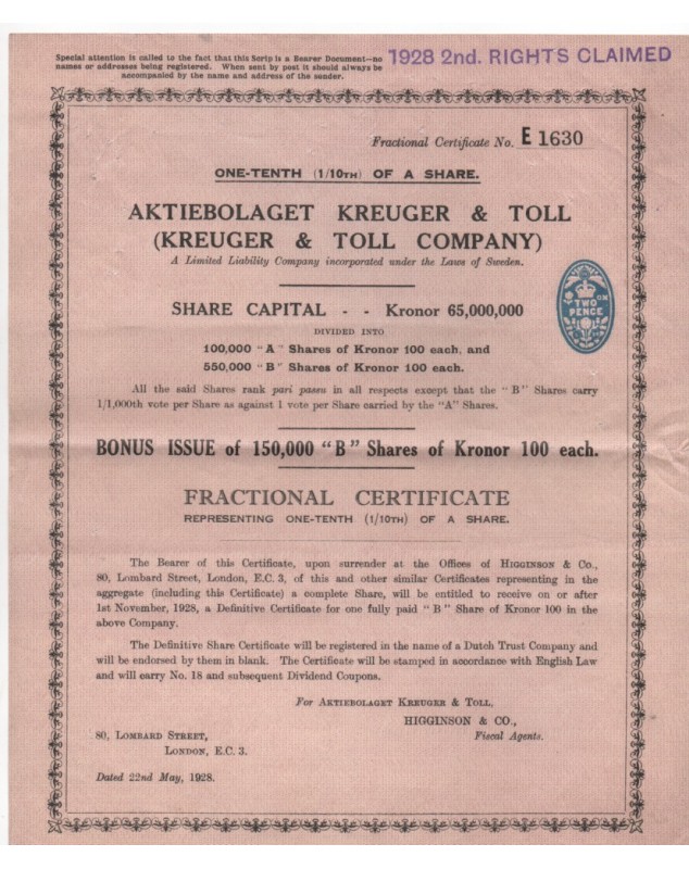 Kreuger & Toll Company