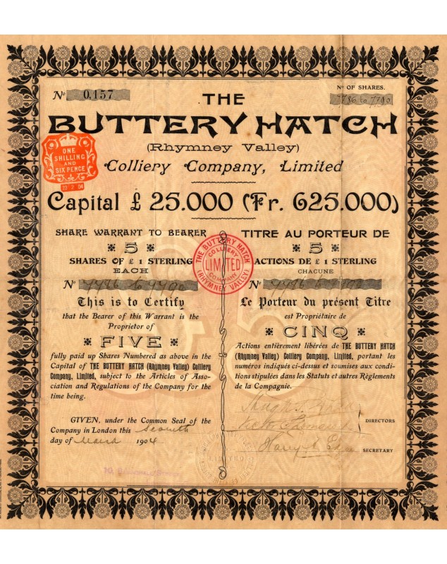 The Buttery Hatch (Rhymney Valley) Colliery Co., Ltd.