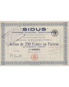 SIDUS - Cie Pétrolière Franco-Roumanie
