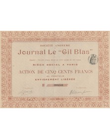 Société Anonyme Journal Le "Gil Blas"
