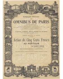 Compagnie Générale des Omnibus de Paris. Specimen, 1913