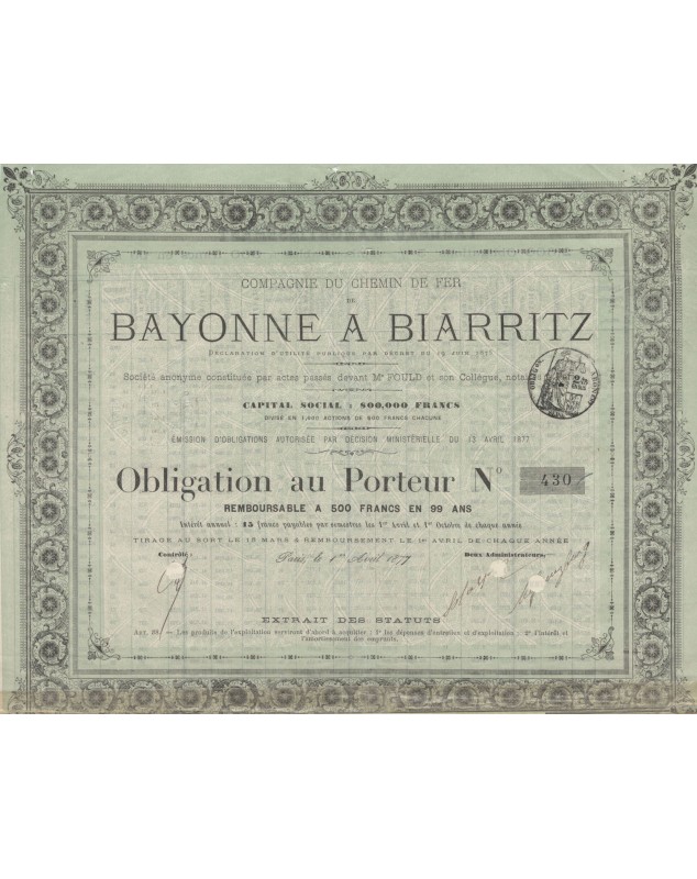 Cie du Chemin de Fer de Bayonne Ã  Biarritz