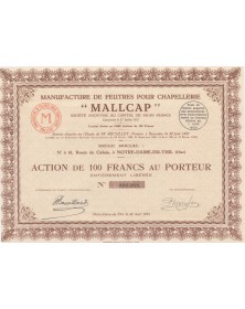 Manufacture de Feutres pour Chapellerie ''Mallcap''