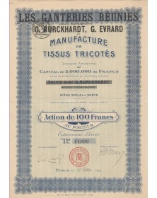 Les Ganteries réunies, Anciens Ets G. Burckhardt, G. Evrard et Manufacture de Tissus Tricotés