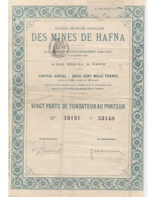 Sté Française des Mines de Hafna (Algérie)