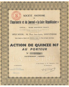 Sté de l'Imprimerie et du Journal ''La Loire Républicaine''