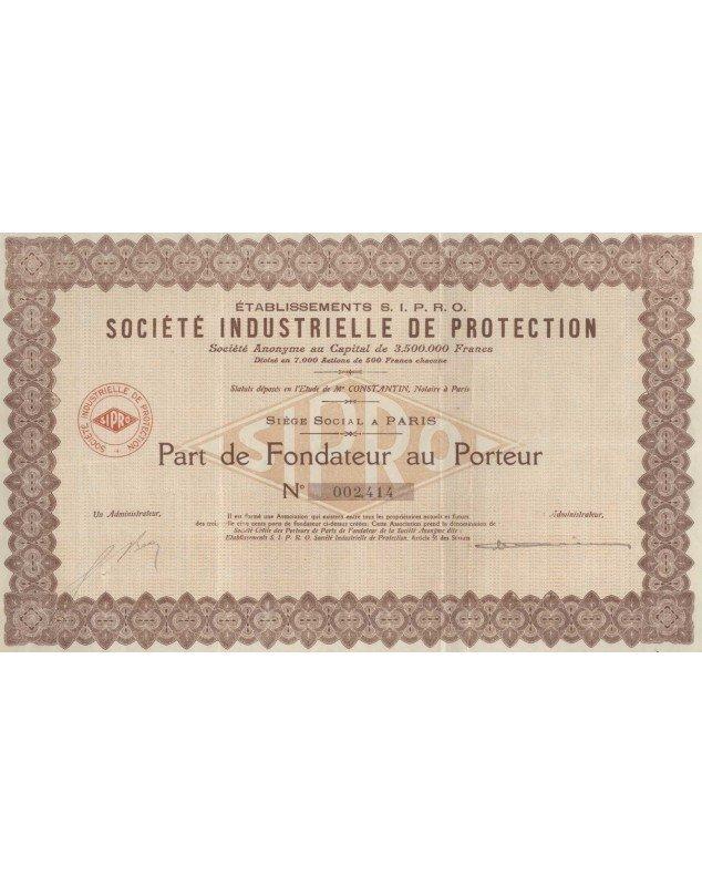 Ets SIPRO Sté Industrielle de Protection