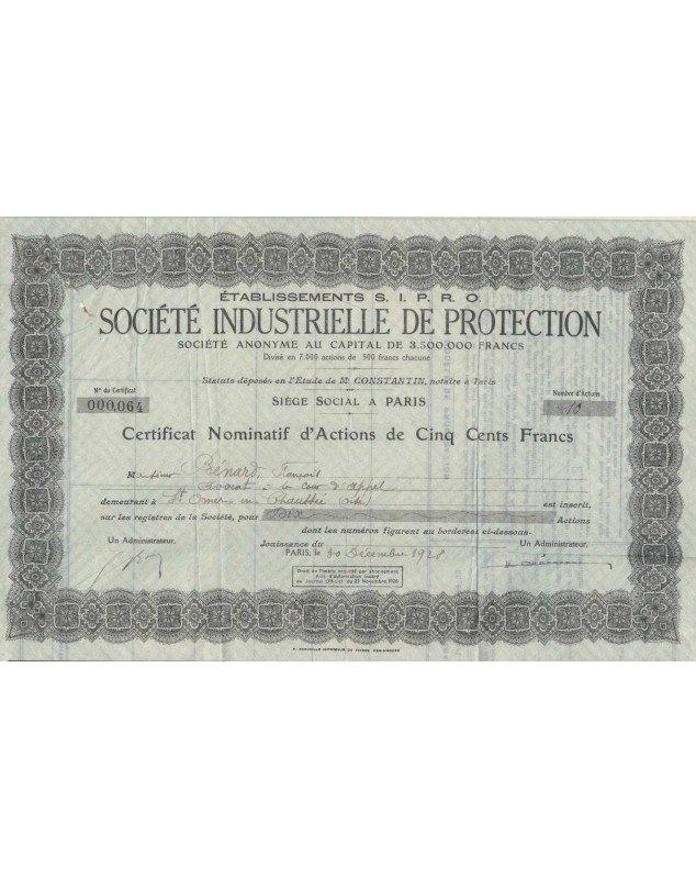 Ets SIPRO Sté Industrielle de Protection