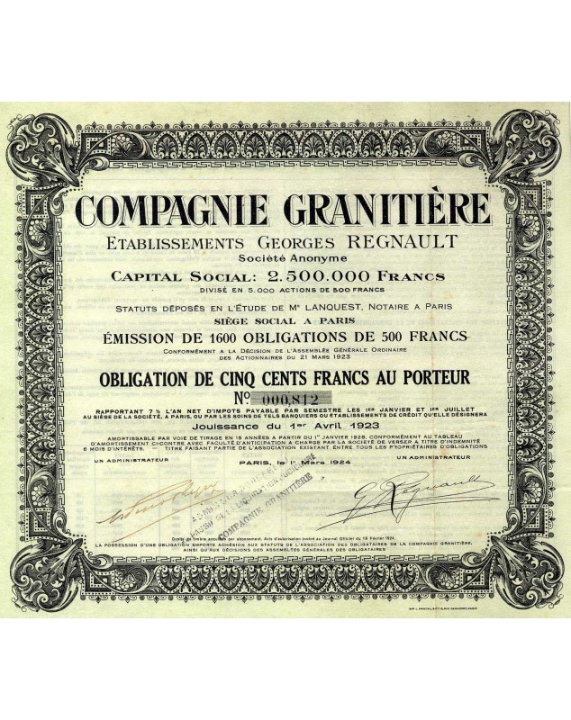Compagnie Granitière, Etablissements Georges Regnault