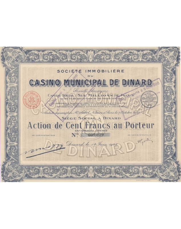 Sté Immobilière du Casino Municipal de Dinard