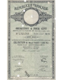 République Française. Dette Publique 3% 1943